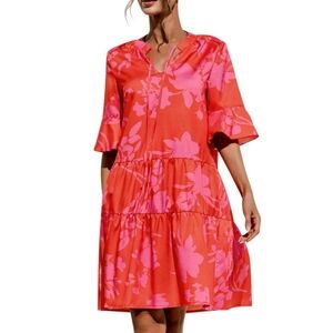 Qincao Women's Pink Casual Wear Dress Size Large. NWT
